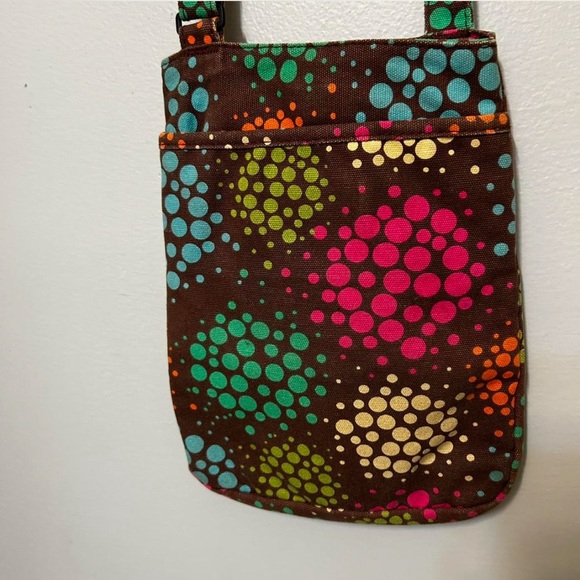 KAVU Crossbody Bag Purse Polka Dot Floral Canvas Adjustable Strap EUC Limited - Picture 7 of 8